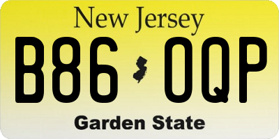 NJ license plate B86OQP