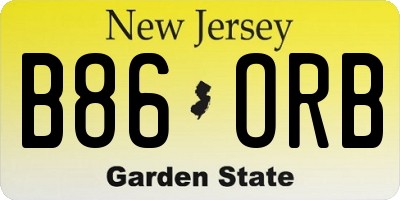 NJ license plate B86ORB