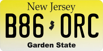 NJ license plate B86ORC