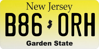 NJ license plate B86ORH