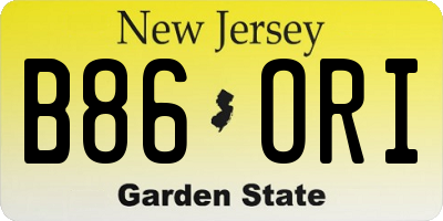 NJ license plate B86ORI