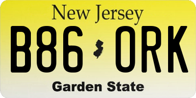 NJ license plate B86ORK