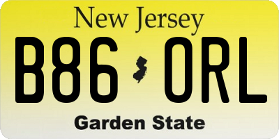 NJ license plate B86ORL