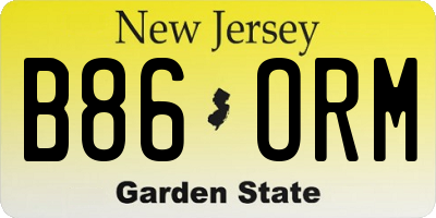 NJ license plate B86ORM