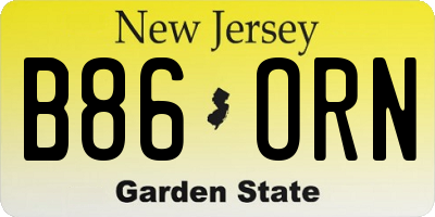 NJ license plate B86ORN