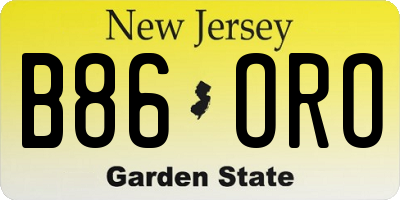 NJ license plate B86ORO