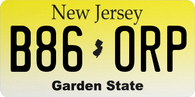 NJ license plate B86ORP