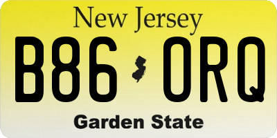 NJ license plate B86ORQ