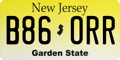 NJ license plate B86ORR