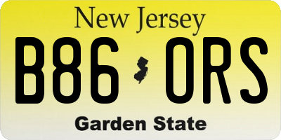NJ license plate B86ORS