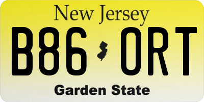 NJ license plate B86ORT