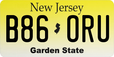 NJ license plate B86ORU