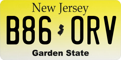 NJ license plate B86ORV