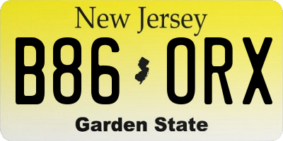 NJ license plate B86ORX