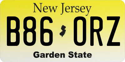 NJ license plate B86ORZ