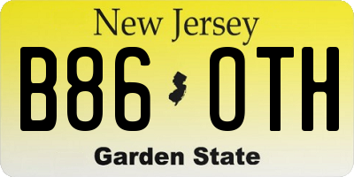 NJ license plate B86OTH