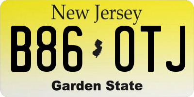 NJ license plate B86OTJ