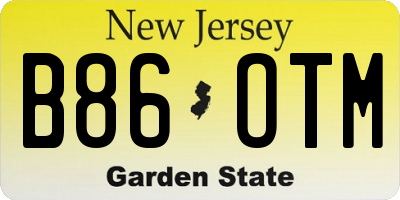 NJ license plate B86OTM