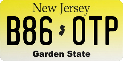 NJ license plate B86OTP