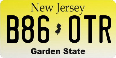 NJ license plate B86OTR