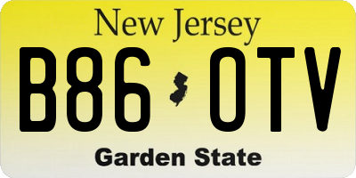 NJ license plate B86OTV