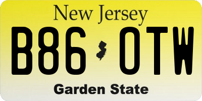 NJ license plate B86OTW