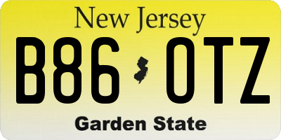 NJ license plate B86OTZ