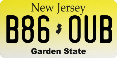 NJ license plate B86OUB
