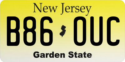 NJ license plate B86OUC