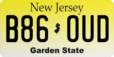 NJ license plate B86OUD