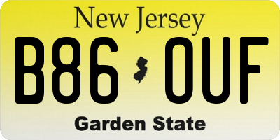 NJ license plate B86OUF