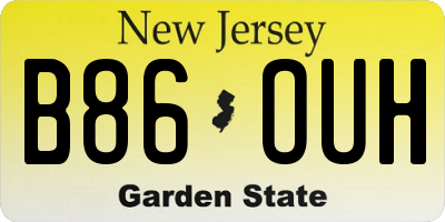 NJ license plate B86OUH