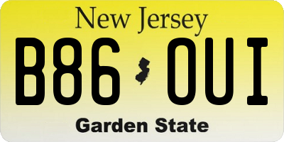 NJ license plate B86OUI