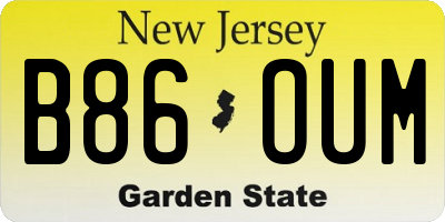 NJ license plate B86OUM