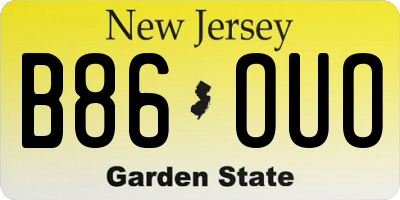 NJ license plate B86OUO