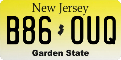 NJ license plate B86OUQ
