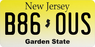 NJ license plate B86OUS
