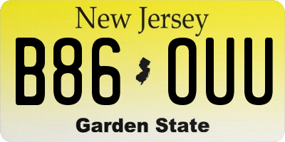 NJ license plate B86OUU