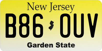 NJ license plate B86OUV