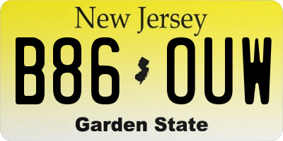 NJ license plate B86OUW