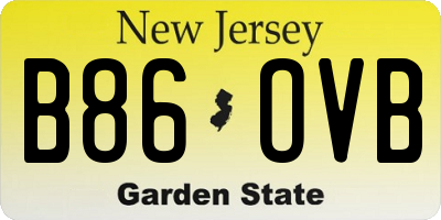 NJ license plate B86OVB
