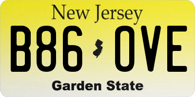 NJ license plate B86OVE