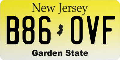 NJ license plate B86OVF