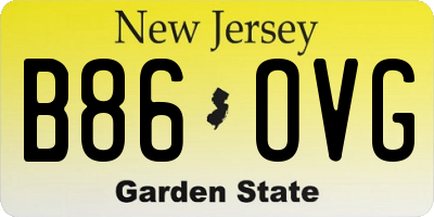 NJ license plate B86OVG