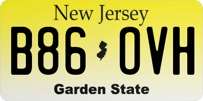 NJ license plate B86OVH