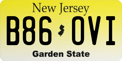 NJ license plate B86OVI