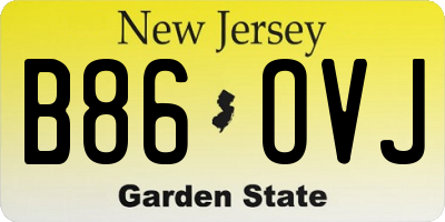 NJ license plate B86OVJ