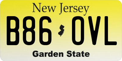 NJ license plate B86OVL