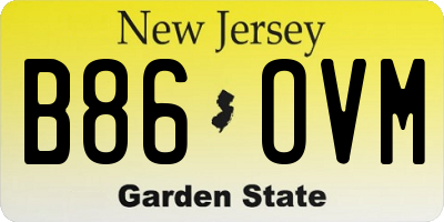 NJ license plate B86OVM