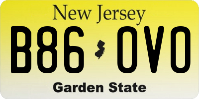 NJ license plate B86OVO